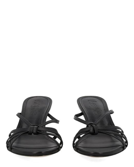 Aeyde Black Sandalo "Abby" Con Tacco