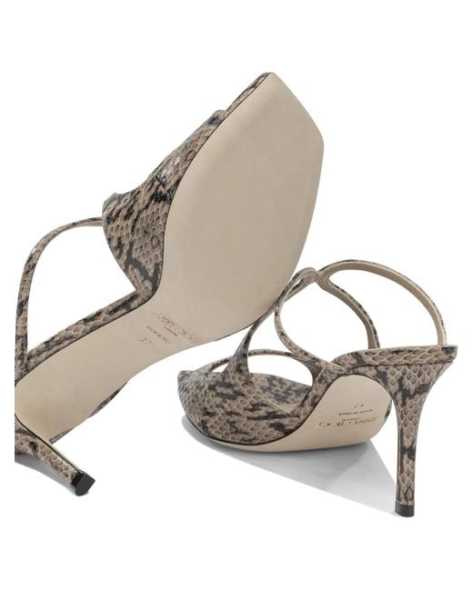 Jimmy Choo Metallic "Anise 75Mm" Heeled Sandals