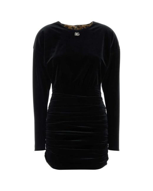 Dolce & Gabbana Black Dolce & Gabbana Abito Drappeggio Velluto