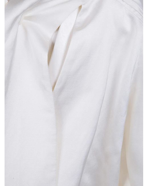 Totême White Cowl Neck Blouse
