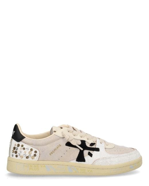 Premiata White Sneaker "Bsktclad"
