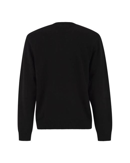 Carhartt Black Cotton Crew Neck Jumper With Jacquard Logo