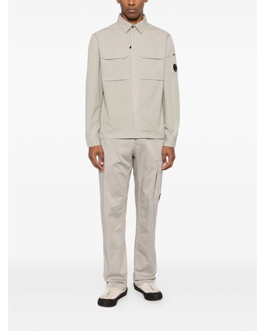 C P Company White C.P.Company Cotton Overshirt for men
