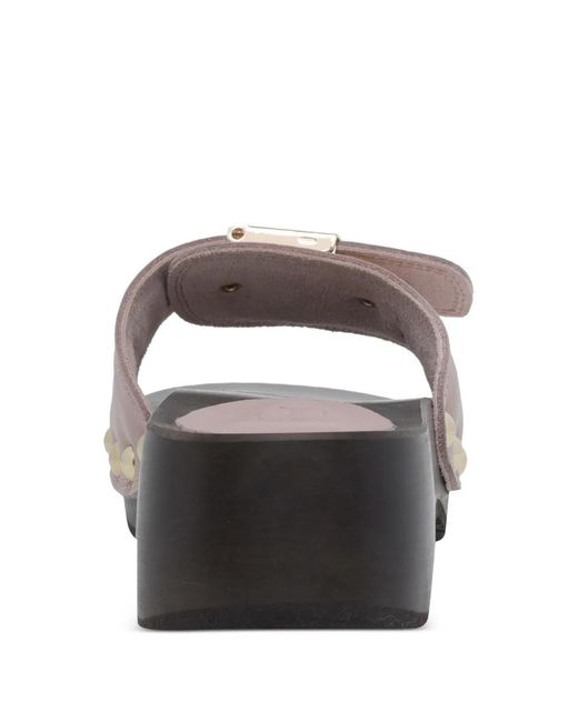Scholl Gray Antique Leather Sandals