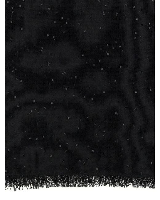 Brunello Cucinelli Black 'Diamante' Scarf