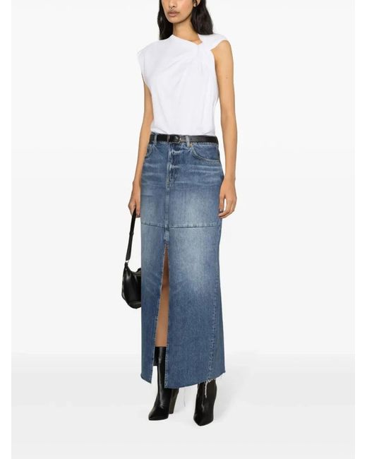 Isabel Marant White Nayda Sleeveless T-Shirt Knot Detail