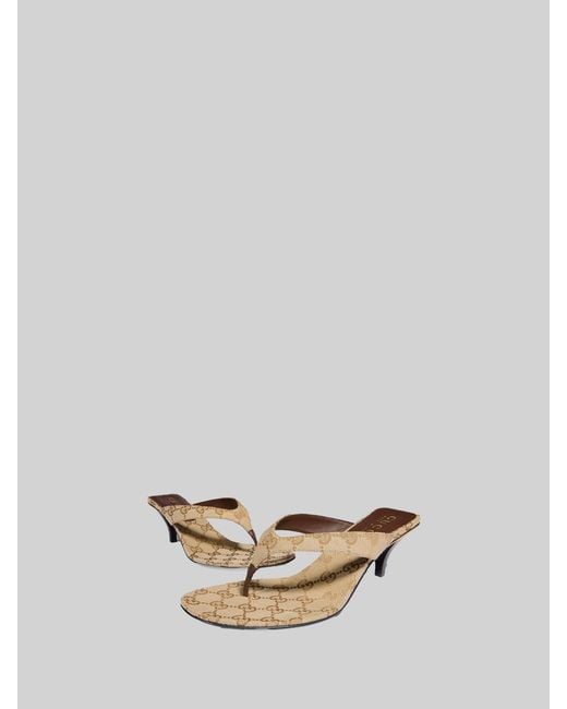 Gucci Natural Vittoria Thong Sandals