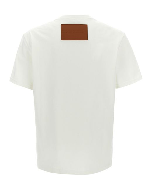 Jil Sander White Logo Patch T-Shirt for men