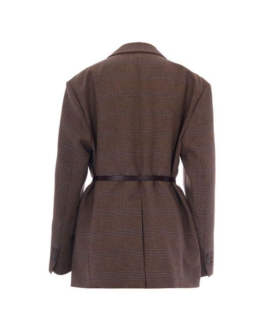 P.A.R.O.S.H. Brown Pattern Viscose Wool Jacket