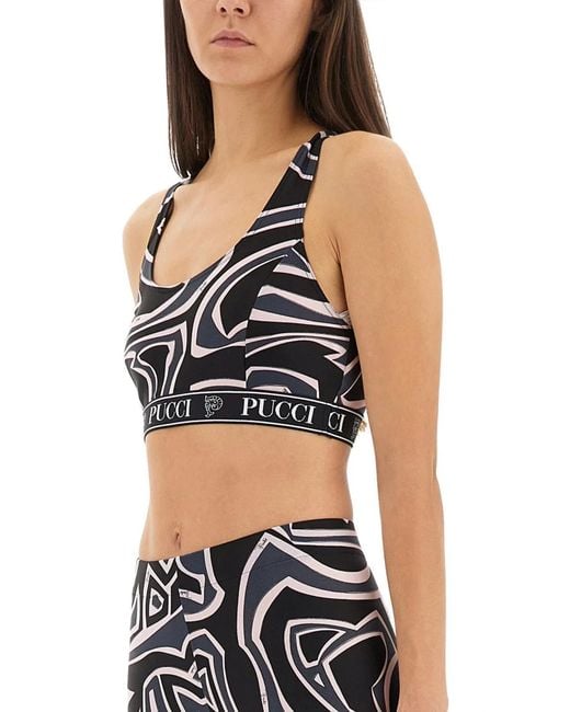 Emilio Pucci Black Labyrinth Print Top
