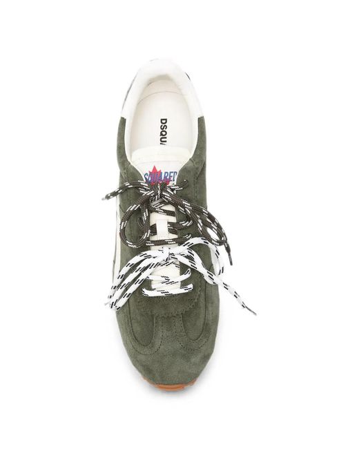 DSquared² Green Lace-Up Low Top Sneakers for men
