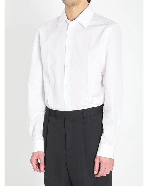 Burberry White Cotton Shirt for men