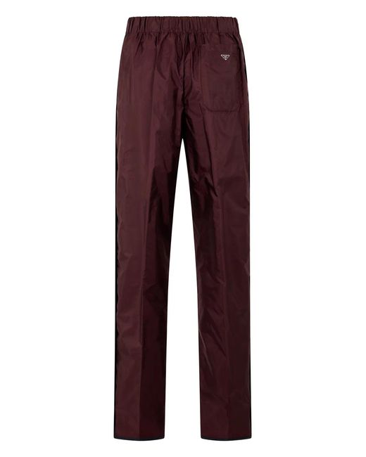 Prada Red Straight Re-Nylon Pants