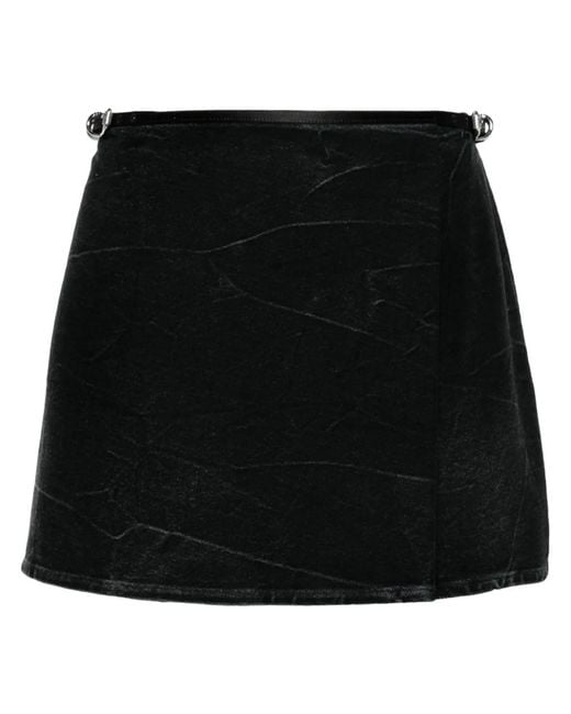 Givenchy Black Voyou Denim Mini Skirt