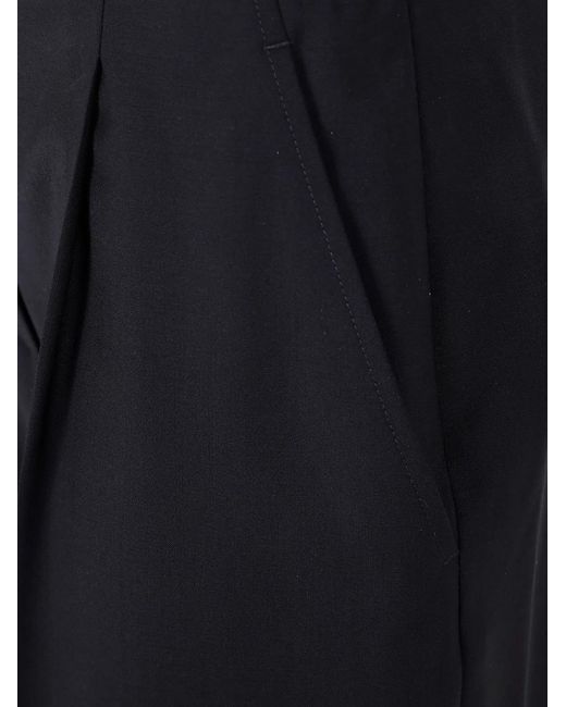 Alexander Wang Blue High Waisted Pleated Pant With Logo Elastic