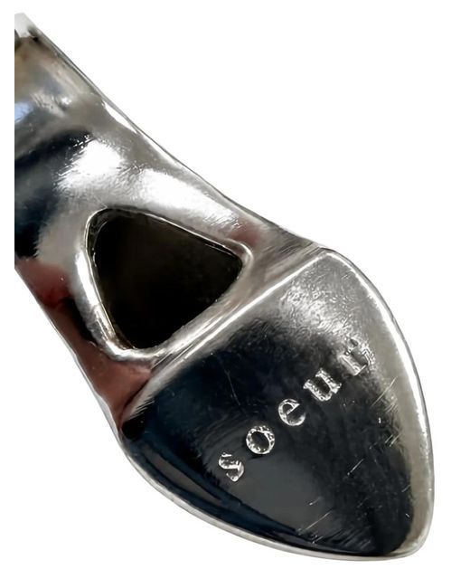 Soeur Black Polished Drop Engraved Bijoux