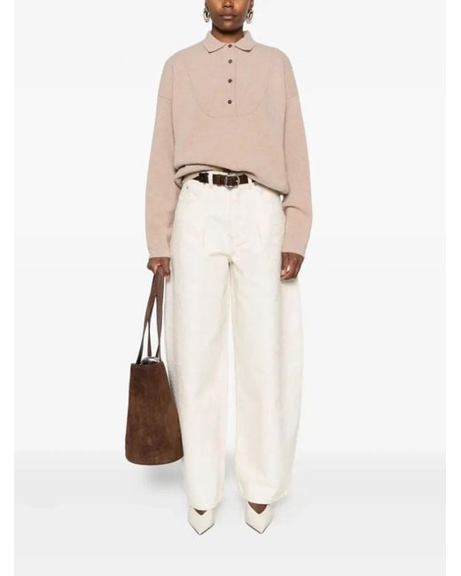Jacquemus Natural Wool-Cashmere Polo Neck Sweater
