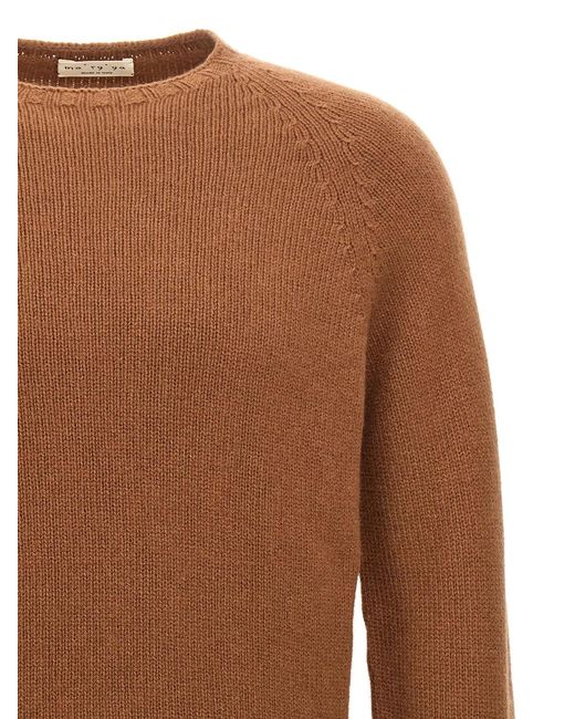 Ma'ry'ya Brown Crew-Neck Sweater for men