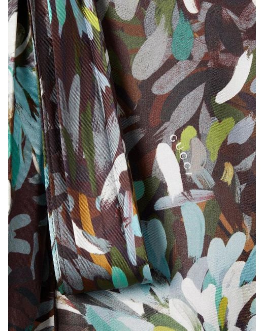 Gucci Gray Floral-Print Mini Dress