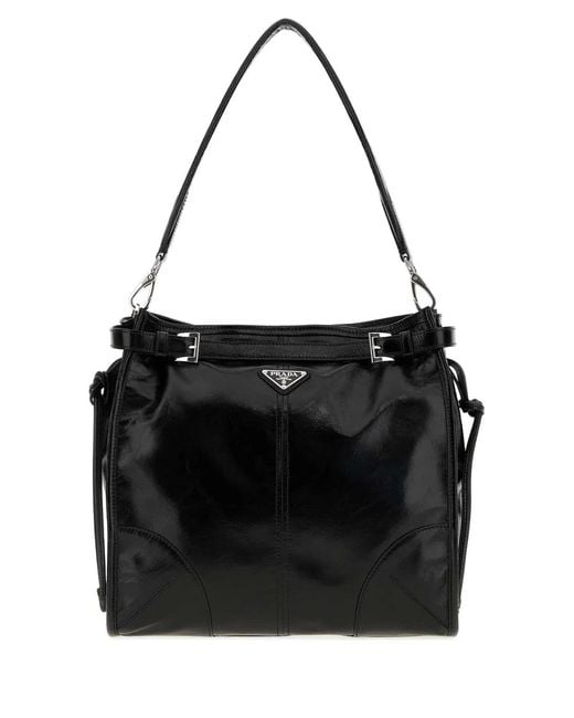 Prada Black Bonnie Mini Leather Shoulder Handbag 30Cm X 30Cm X 8Cm for men