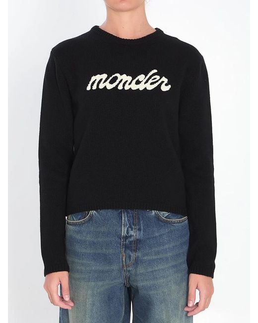 Moncler Black Virgin Wool And Cashmere Pullover