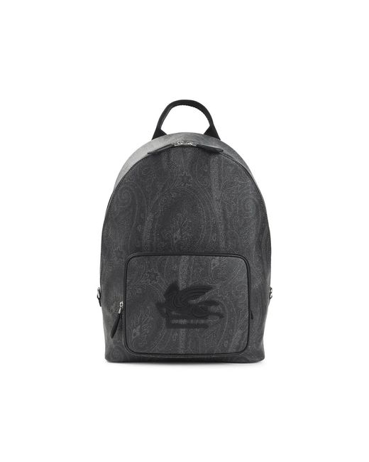 Etro Black Cotton Arnica Backpack for men