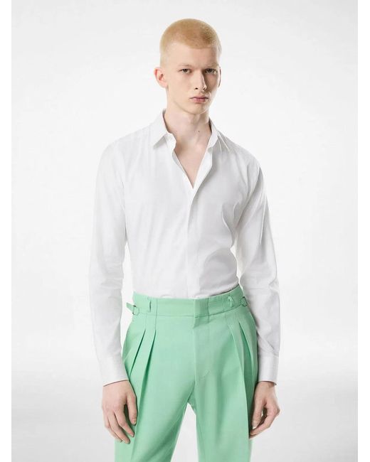 Tom Ford White Cotton And Silk Classic Fit Shirt for men