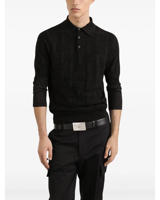 Dolce & Gabbana Black Dolce & Gabbana Silk Polo for men