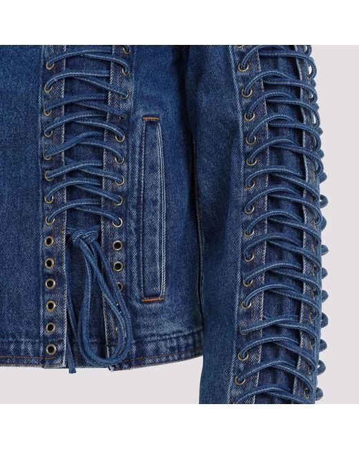 Jean Paul Gaultier Blue Corset Denim Jacket