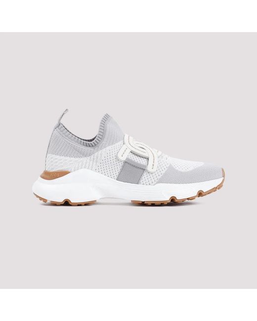 Tod's White Kate Knitted Sneakers