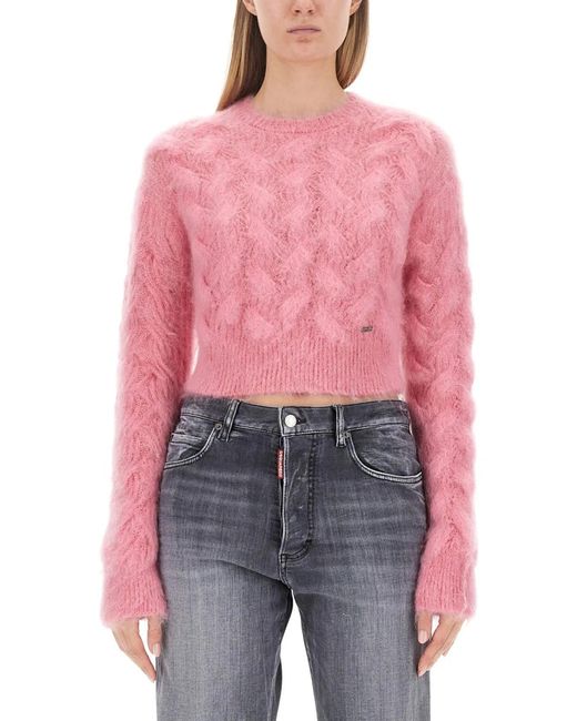 DSquared² Red Cropped Shirt