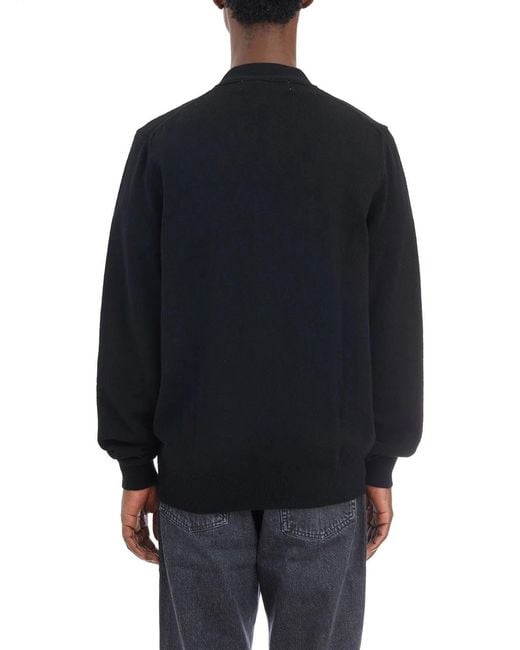 COMME DES GARÇONS PLAY Blue V-Neck Logo Cardigan for men
