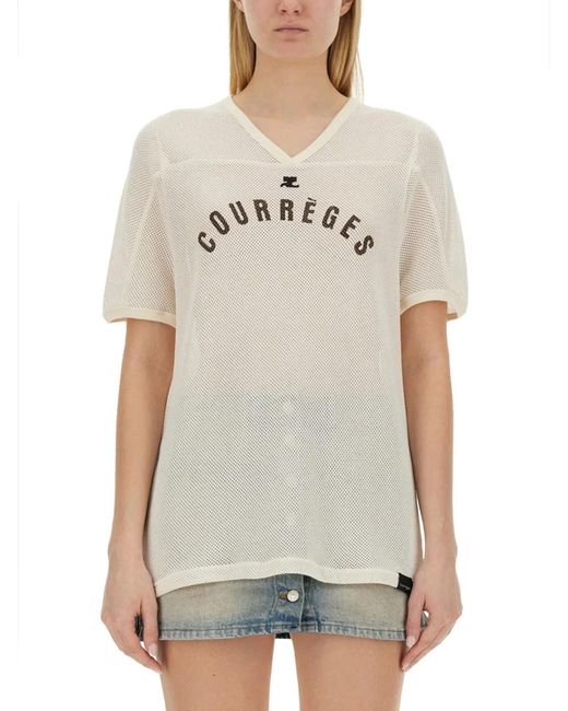 Courreges White Courregès T Shirt With Logo