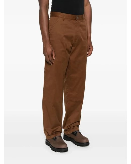 Moncler Brown Cotton Gabardine Trousers for men