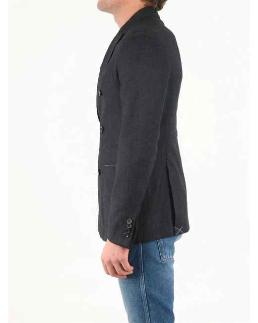 Tonello Black Double-Breasted Jacket for men