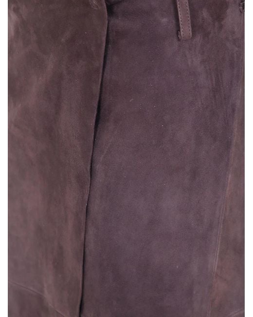 Semicouture Purple "Rosanne" Double Layers Leather Skirt