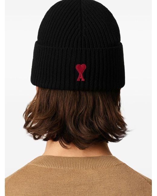 AMI Black Adc Beanie for men