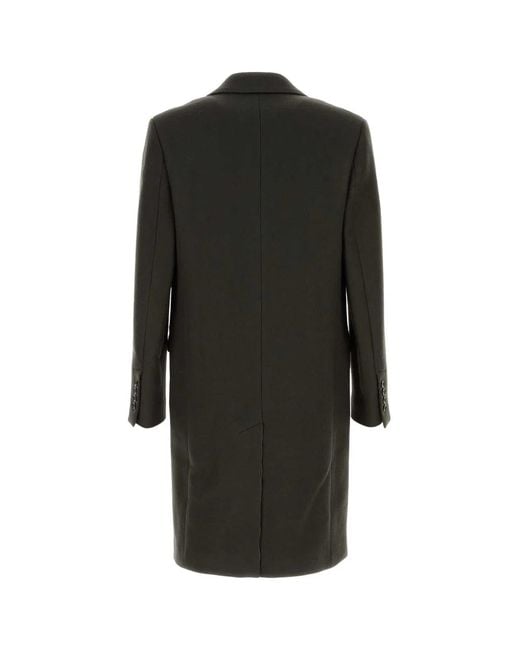 AMI Black Ami Charcoal Wool Coat for men