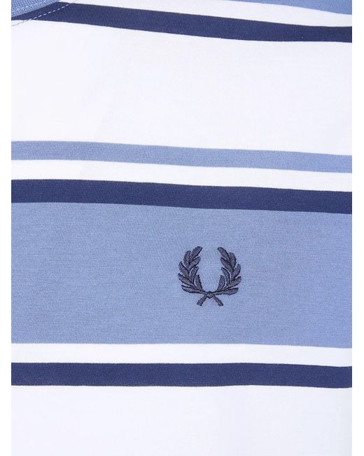 Fred Perry Blue Bold Striped T-Shirt for men