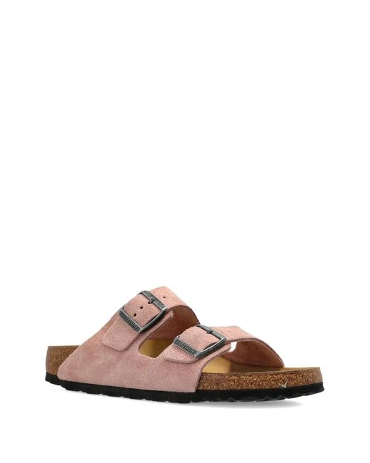 Birkenstock Pink Arizona Suede Sandals