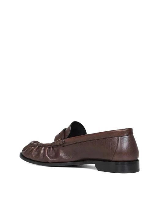 Saint Laurent Brown Soft Leather Loafers for men