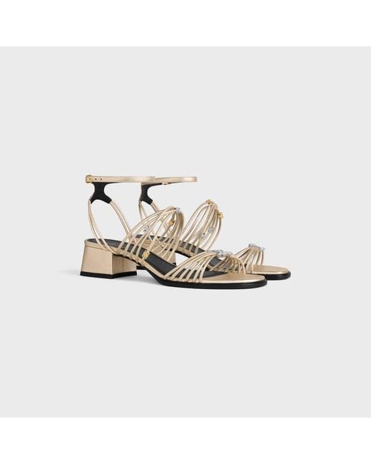 Céline Metallic Triomphe Multi Strap Sandal 40