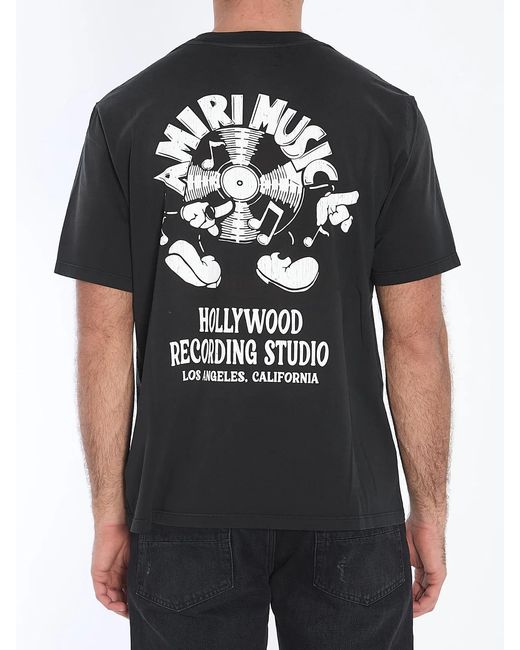 Amiri Black Music Record T-Shirt for men