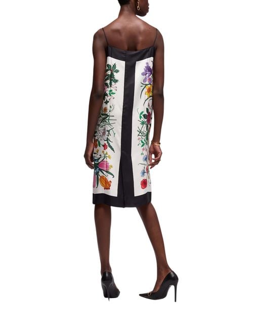 Gucci White Printed Silk Twill Dress