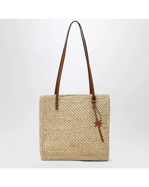 Manebí Metallic Raffia Tote Bag