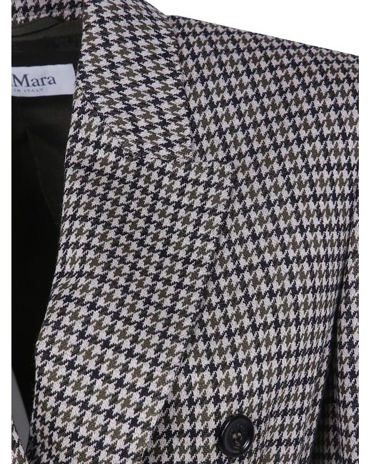 Max Mara Black Houndstooth Jersey Jacket