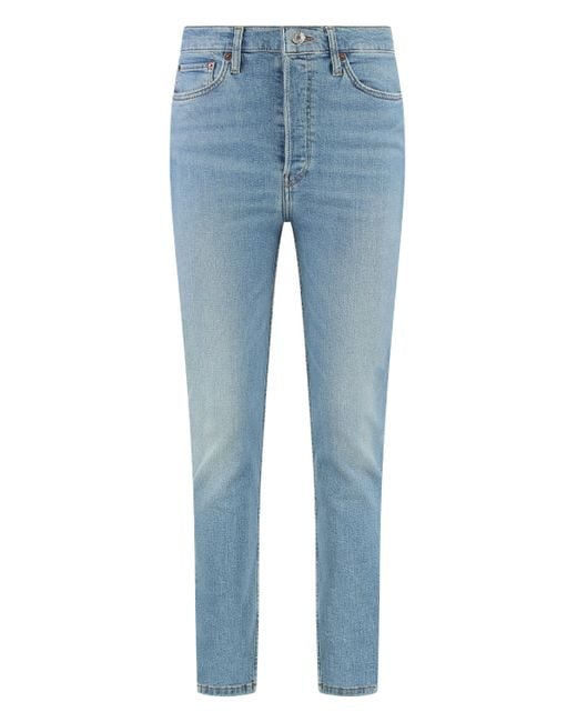 Re/done Blue 90S High-Rise Skinny-Fit Jeans