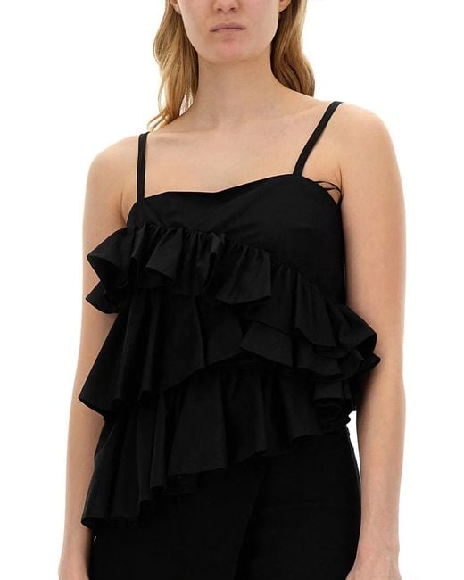 MSGM Black Tops With Ruches