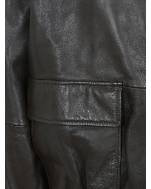 Studio Nicholson Black Leather Bomber for men