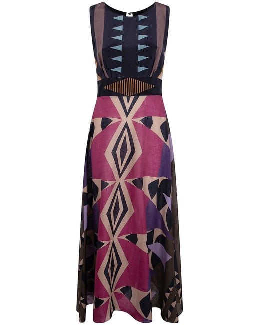 VOLANTIS Purple "Panther" Long Dress